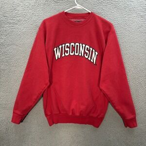 Vintage Wisconsin Badgers Sweatshirt Adult Small Red Crewneck Reverse Weave Y2K